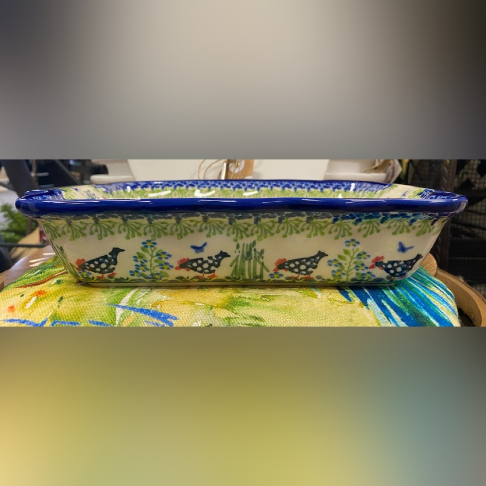 Polish Pottery Baker with Handles